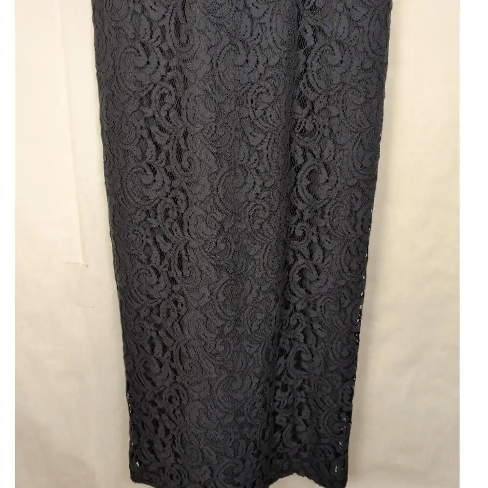 J.Crew Selina black sheer lace maxi dress Size 6 Whimsigoth Coquette Romantic